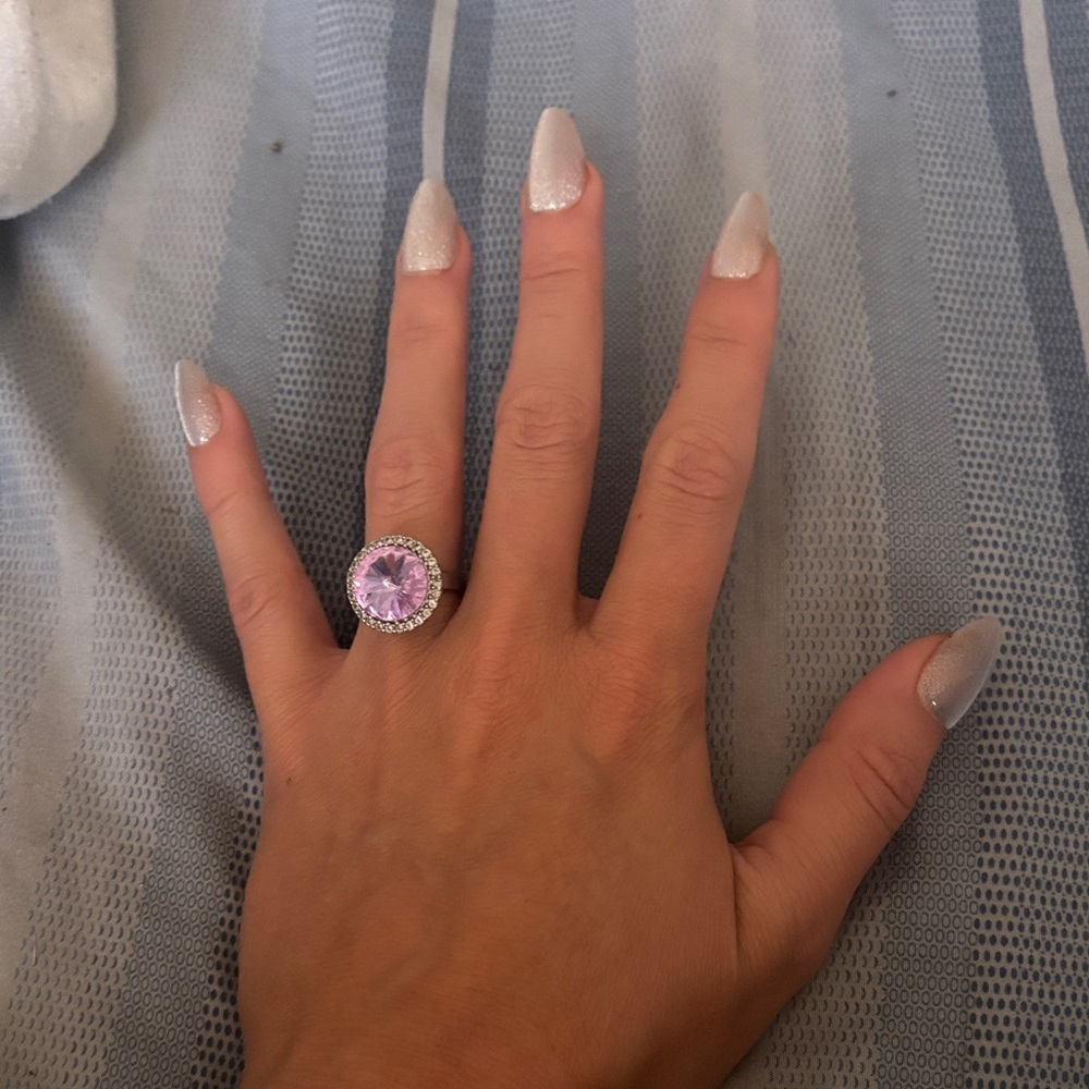 Swarovski Purple and Silver Ring